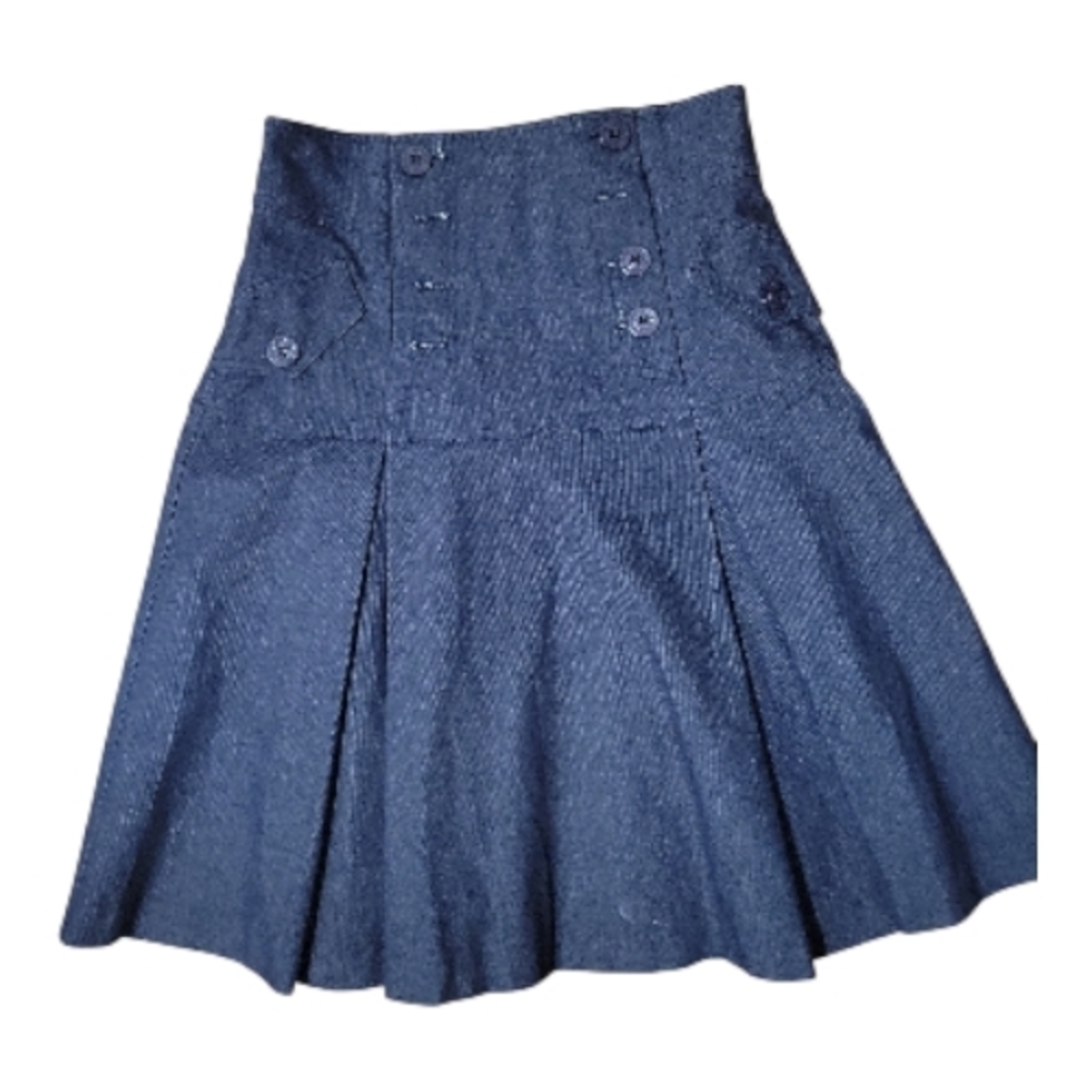 Chic Dark Blue A-Line Skirt